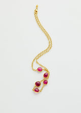 18kt Gold PSTM Myanmar Pink Tourmaline Chain Necklace