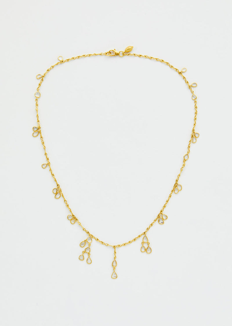 18kt Gold Diamond Cluster Knot Necklace