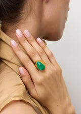 22kt Gold Colombian Emerald Tibetan Ring