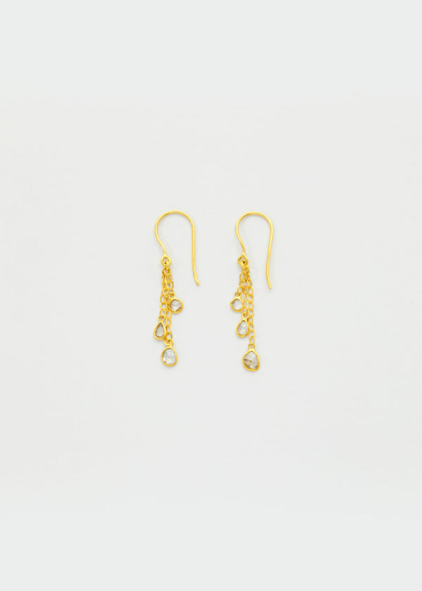 18kt Gold Diamond Dew Drop Earrings