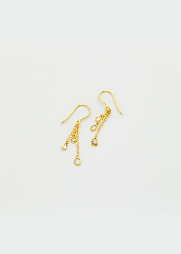 18kt Gold Diamond Dew Drop Earrings