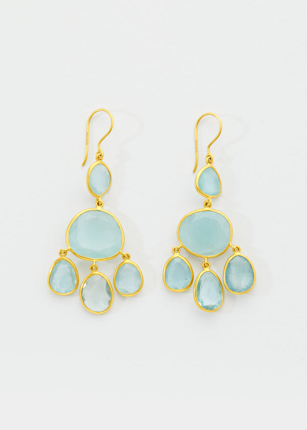 18kt Gold Aquamarine Jellyfish Earrings