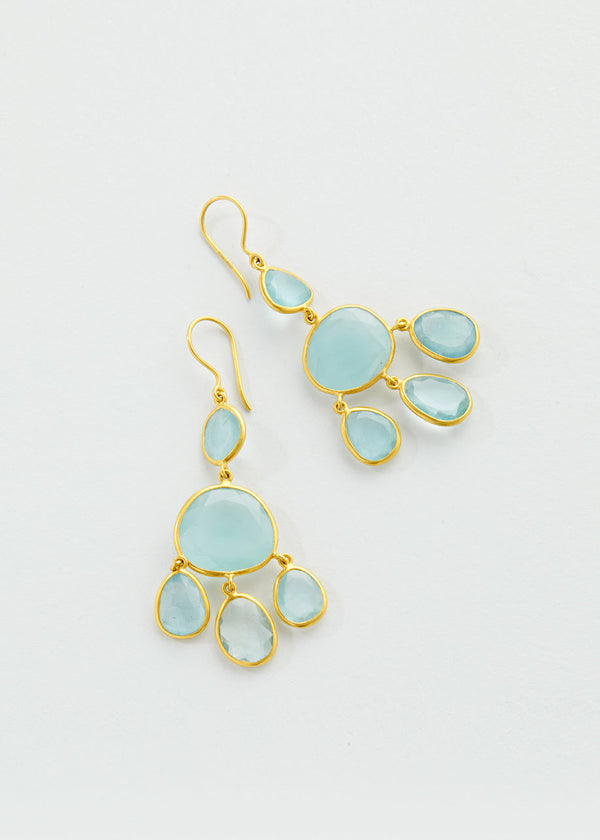 18kt Gold Aquamarine Jellyfish Earrings