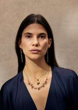 18kt Gold The Middle Path Spinel & Diamond Cluster on Cord