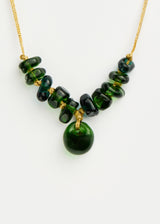 Azaz Green Glass Eleven Bead Necklace on Cord Product Image 1