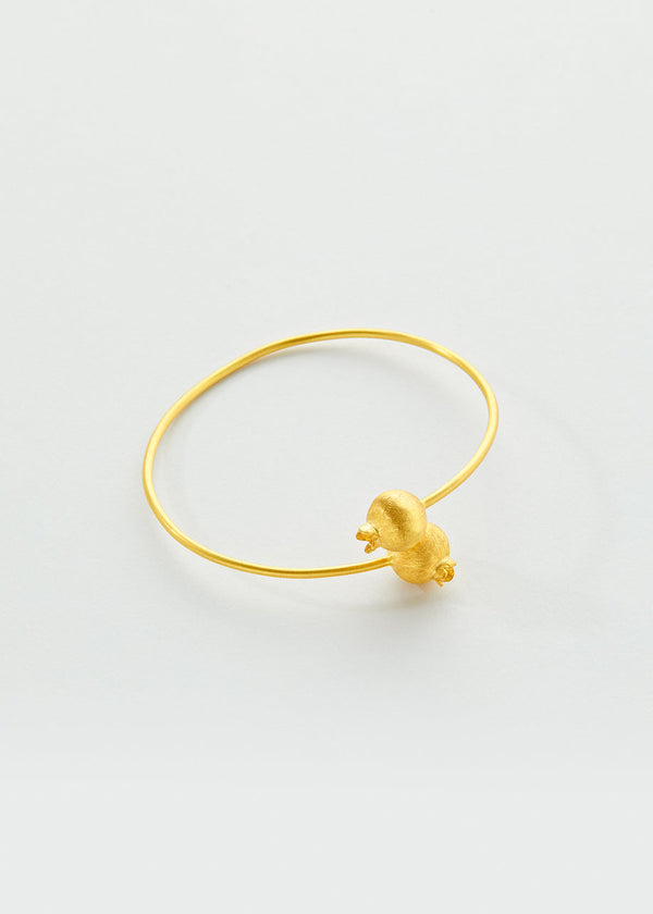 18kt Gold PSTM Jordan Double Pomegranate Bangle