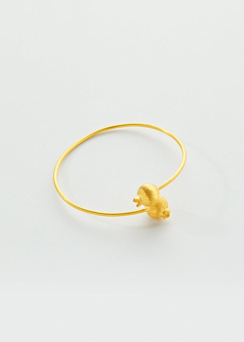 18kt Gold PSTM Jordan Double Pomegranate Bangle