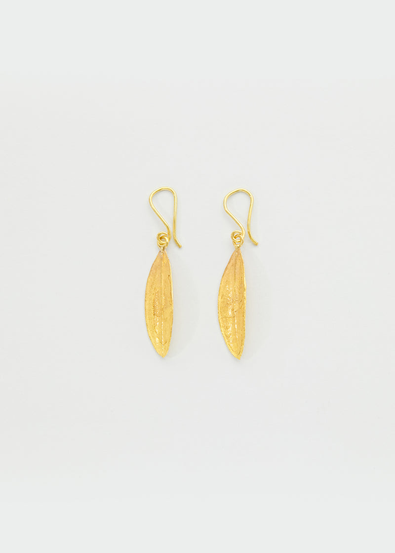 18kt Gold Bethlehem Double Zaytun Leaf Earrings