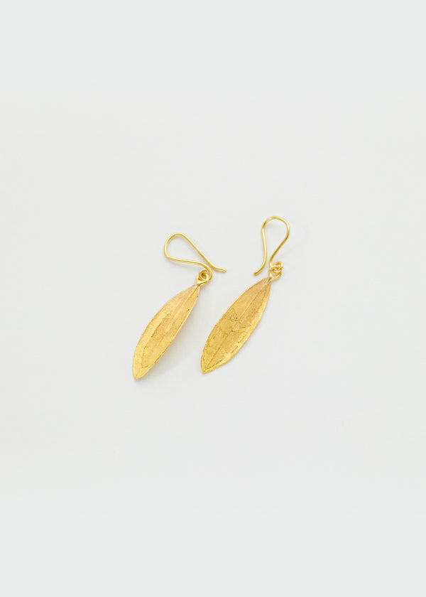 18kt Gold Bethlehem Double Zaytun Leaf Earrings