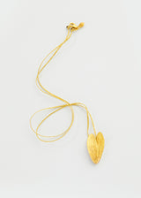 18kt Gold Bethlehem Double Zaytun Leaf Pendant on Cord