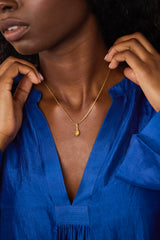 18kt Gold Bethlehem Zaytun Lemon Seed Pendant on Cord