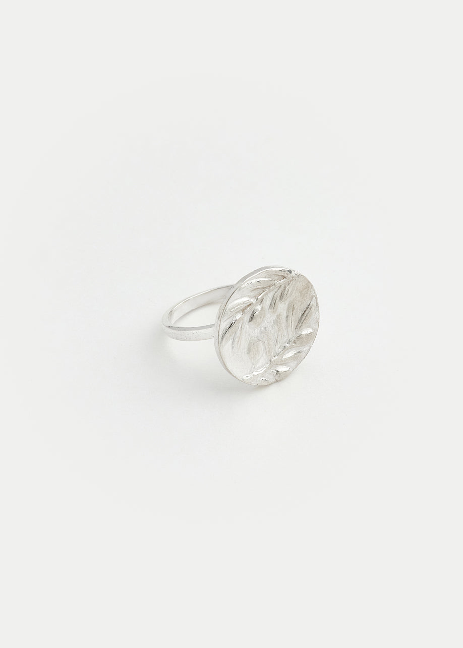 Sterling Silver Next Generation Large Disk Olive Ring Product Image 1