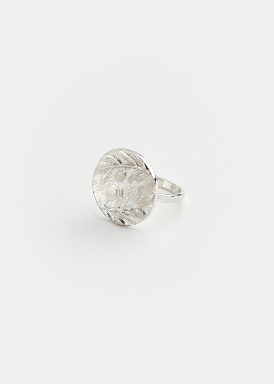 Sterling Silver Next Generation Large Disk Olive Ring Product Image 2