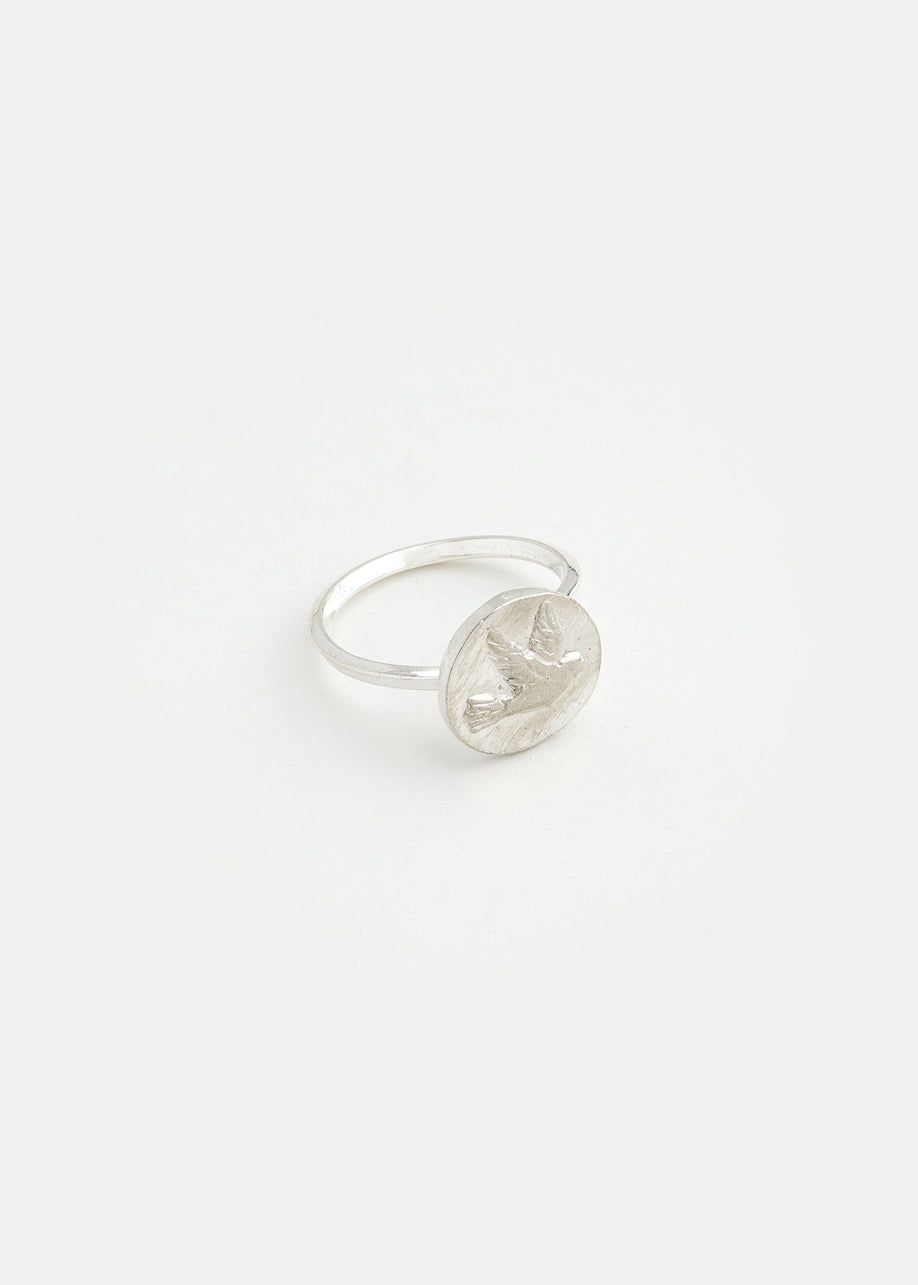 Sterling Silver Next Generation Small Disk Bird Ring Product Image 1