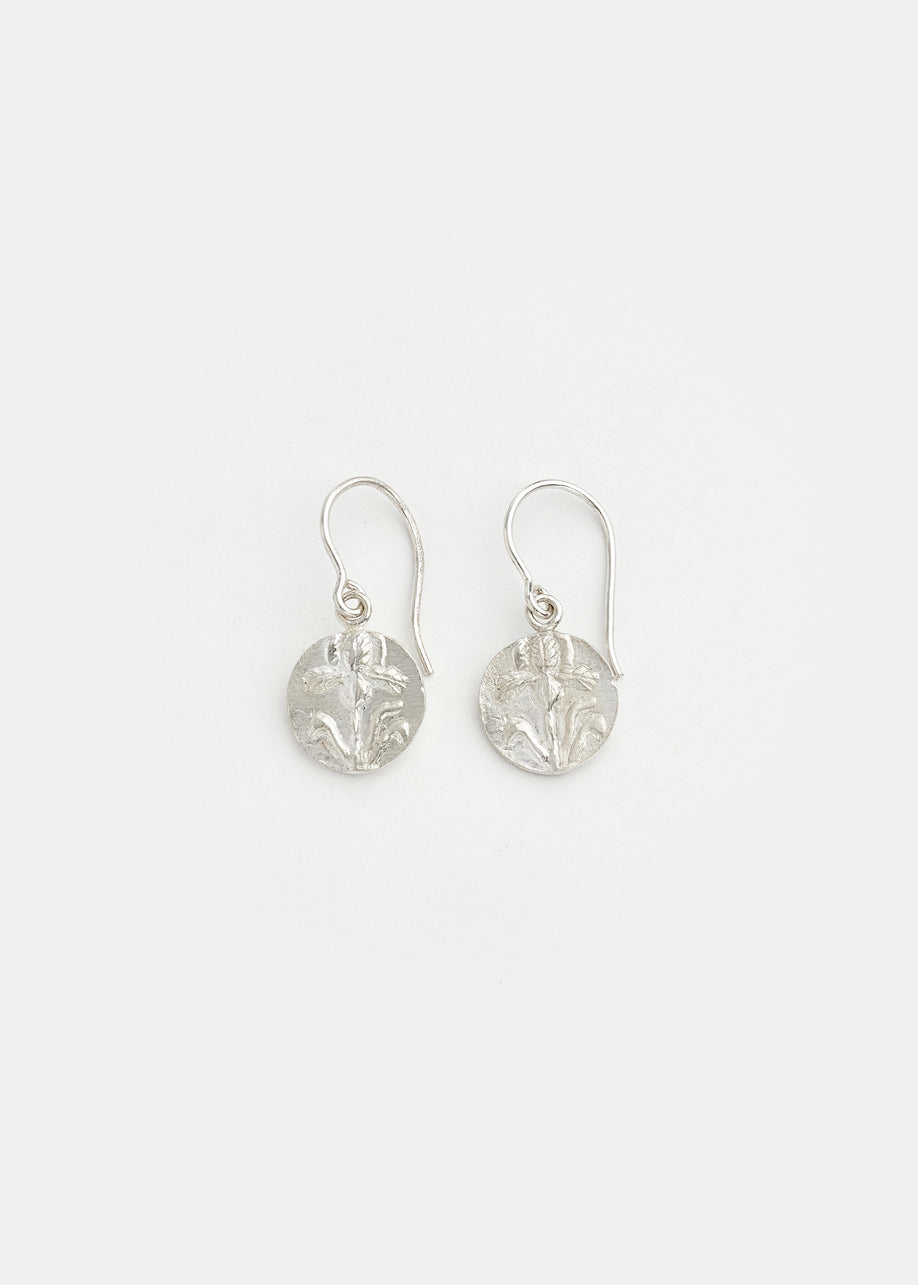 Sterling Silver Next Generation Coin Black Iris Drop Earrings Product Image 1