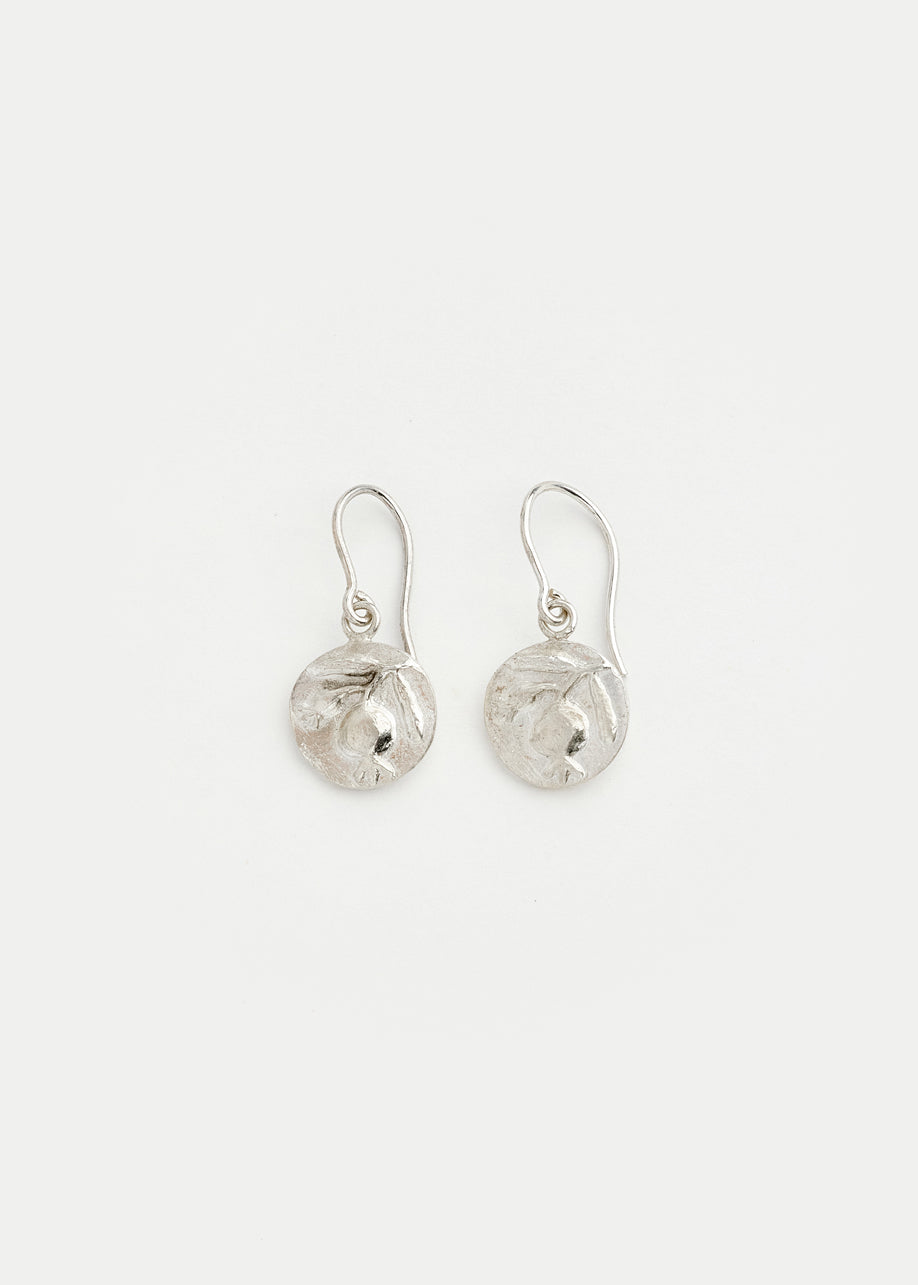 Sterling Silver Next Generation Small Coin Pomegranate Drop Earrings Product Image 1