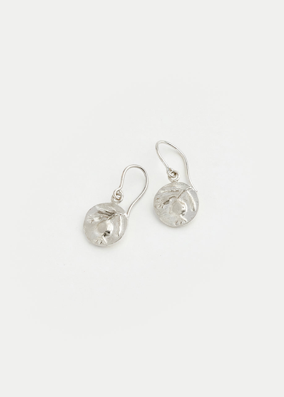 Sterling Silver Next Generation Small Coin Pomegranate Drop Earrings Product Image 2