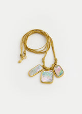 18kt Gold Shell Three Stone Cluster