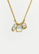18kt Gold Shell Three Stone Cluster