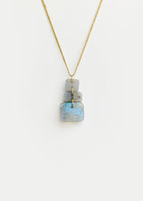 18kt Gold Orpheus Labradorite Triple Amulets on Cord