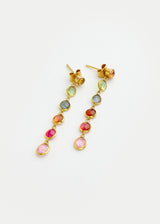 18kt Gold Myanmar Mixed Stones Multi Drop Studs Product Image 2