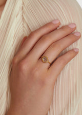 18kt Gold Herkimer Beira Cup Ring