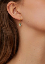 18kt Gold Aquamarine Small Single Drop Earrings