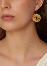 18kt Gold Vermeil PSTM Levant Sahlan Round Single Drop Hook Earrings