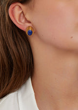 18kt Gold Vermeil PSTM Afghanistan Lapis Riha Stud Earrings