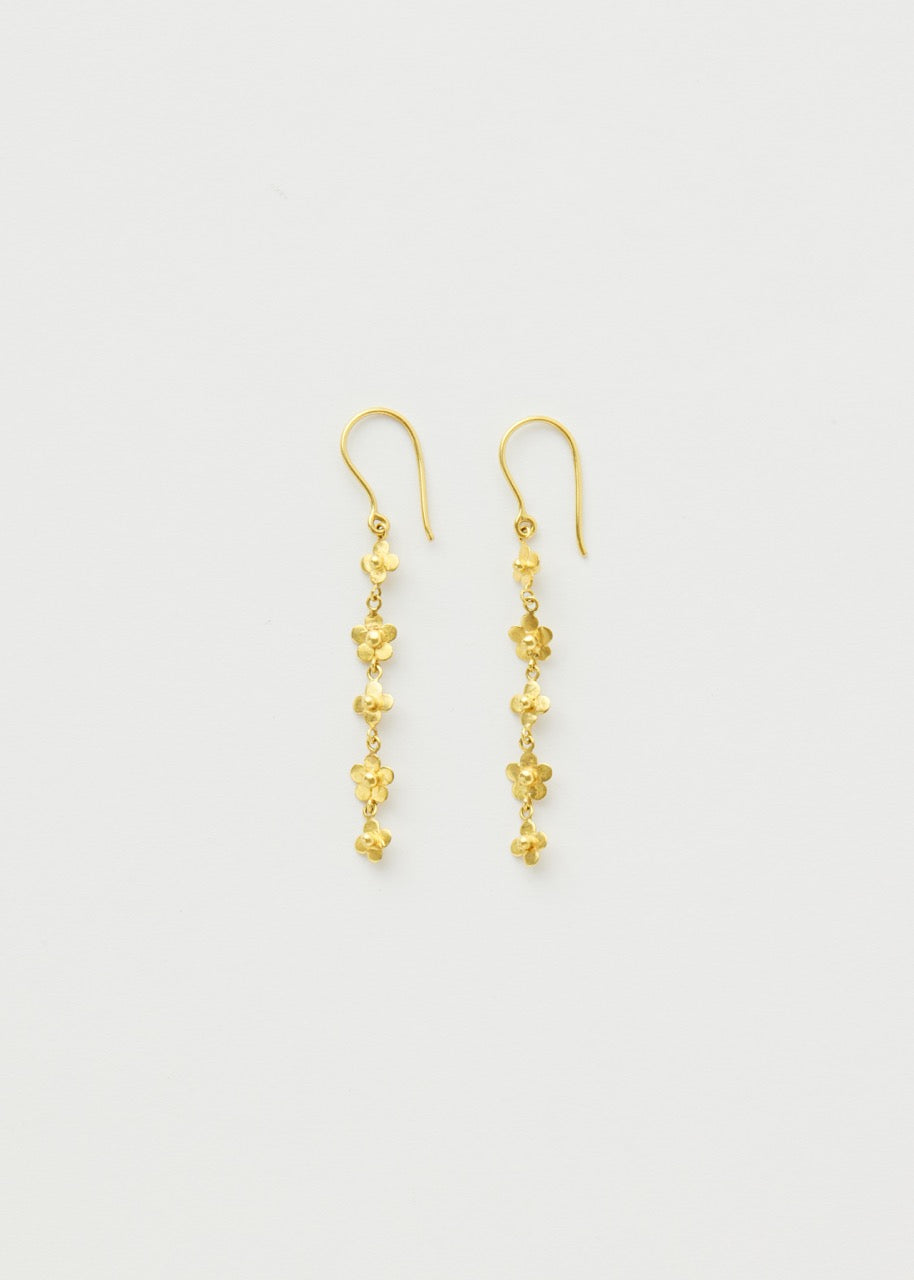 18kt Posy Drop Earrings