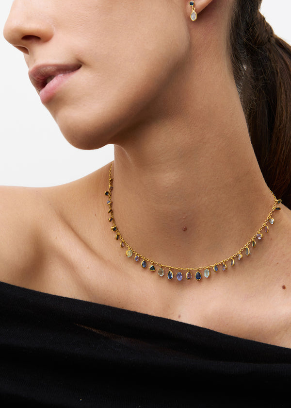 18kt Gold Indigo Fringe Necklace