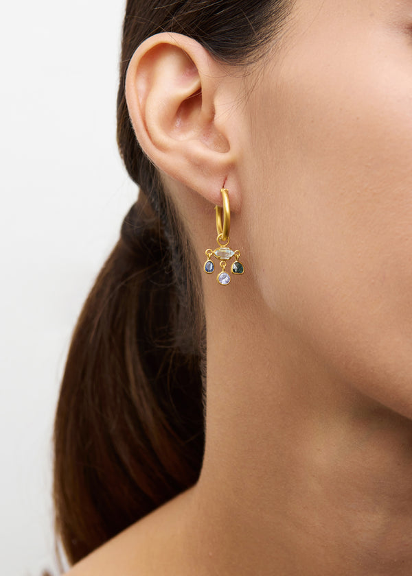 18kt Gold Indigo Jellyfish Earring Charms