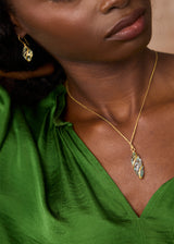 18kt Gold Carnival Aquamarine Twist Amulet on Cord