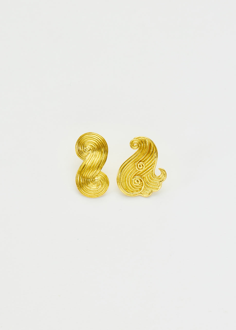 18kt PSTM Myanmar Poseidons Waves Studs