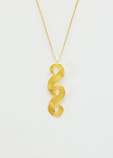 18kt Gold PSTM Myanmar Poseidon's Waves Pendant on Cord