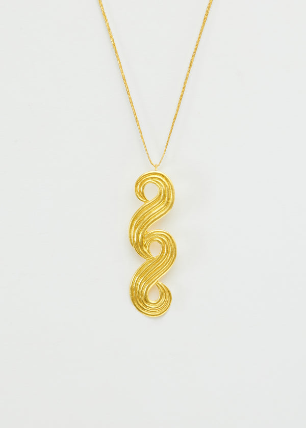 18kt Gold PSTM Myanmar Poseidon's Waves Pendant on Cord