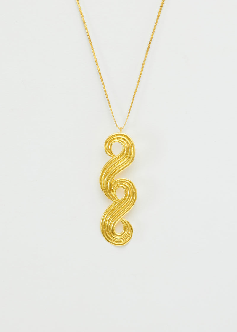 18kt Gold PSTM Myanmar Poseidon's Waves Pendant on Cord