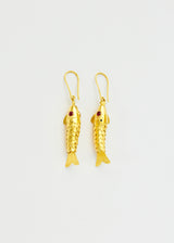 18kt Gold PSTM Myanmar Poseidon's Waves Fish Earrings