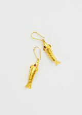 18kt Gold PSTM Myanmar Poseidon's Waves Fish Earrings