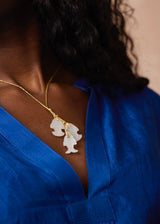 18kt Gold Rainbow Moonstone Fish Amulets on Cord