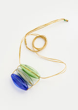Azaz Mutli Colour Glass Long Ridge Beads on Cord Product Image 2