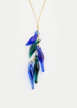 Azaz Blue & Teal Glass Birds Cluster on Cord Image 1