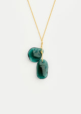 Azaz Teal Glass Pebble Cluster on Cord Product Image 1