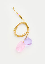 Azaz Pink & Purple Glass Pebble Cluster on Cord Product Image 2