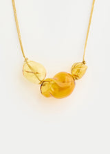 Azaz Light Amber Glass Twist Bubble Necklace on Cord Product Image 1