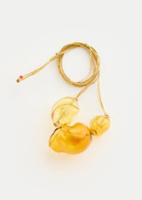 Azaz Light Amber Glass Twist Bubble Necklace on Cord Product Image 2