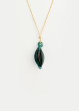 Azaz Teal Glass Ridge Seed Pendant on Cord Product Image 1