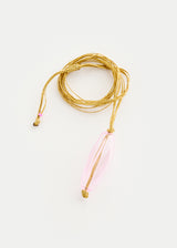 Azaz Pink Glass Long Ridge Pendant on Cord Product Image 2