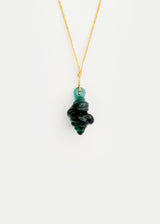 Azaz Teal Glass Shell Pendant on Cord Product Image 1