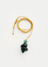 Azaz Teal Glass Shell Pendant on Cord Product Image 2
